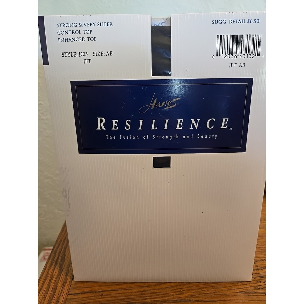 3 pair Hanes Resilience Control Top Panty Hose Size AB Color Jet Black New